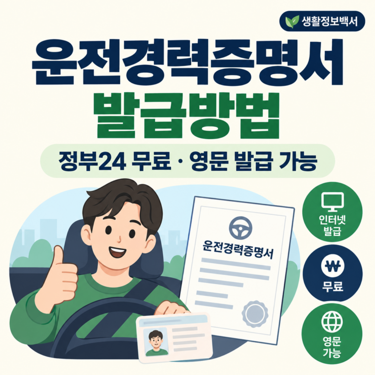운전경력증명서 정부24 무료 발급 안내