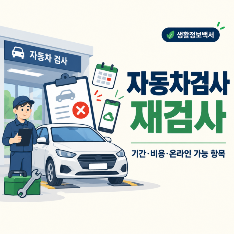 자동차검사 불합격 후 재검사 기간과 비용 안내