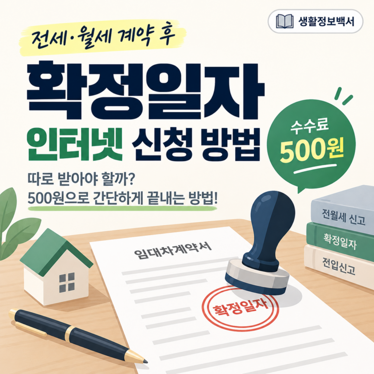 확정일자 인터넷 신청과 전월세 신고 확정일자 안내