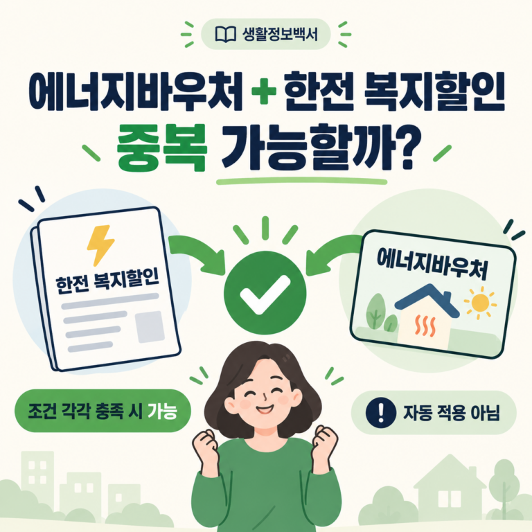 에너지바우처 한전 복지할인 중복 가능 여부