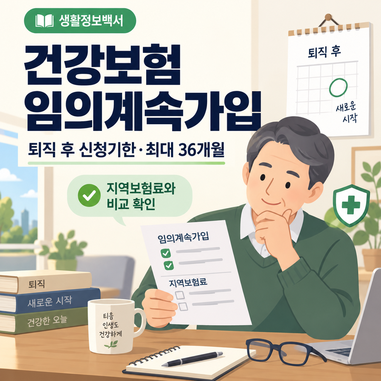 건강보험 임의계속가입 퇴직 후 신청기한과 최대 36개월