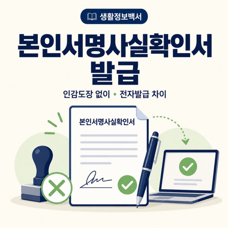 본인서명사실확인서 발급방법｜인감증명서 대신? 전자발급·은행 제출 차이
